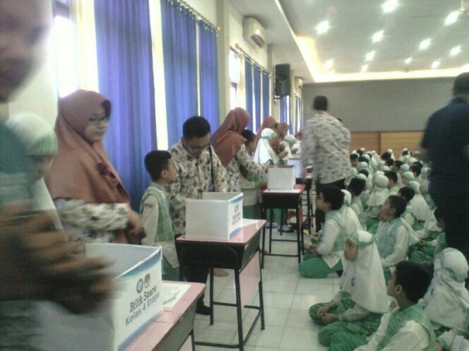 
 Unik, Proses KBM SD Muhammadiyah Manyar Diganti PILKALAS Berbasis E-Voting