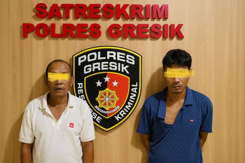 Polres Gresik menangkap dua pelaku pencurian motor di Menganti. Salah satu tersangka diketahui residivis curanmor Surabaya.